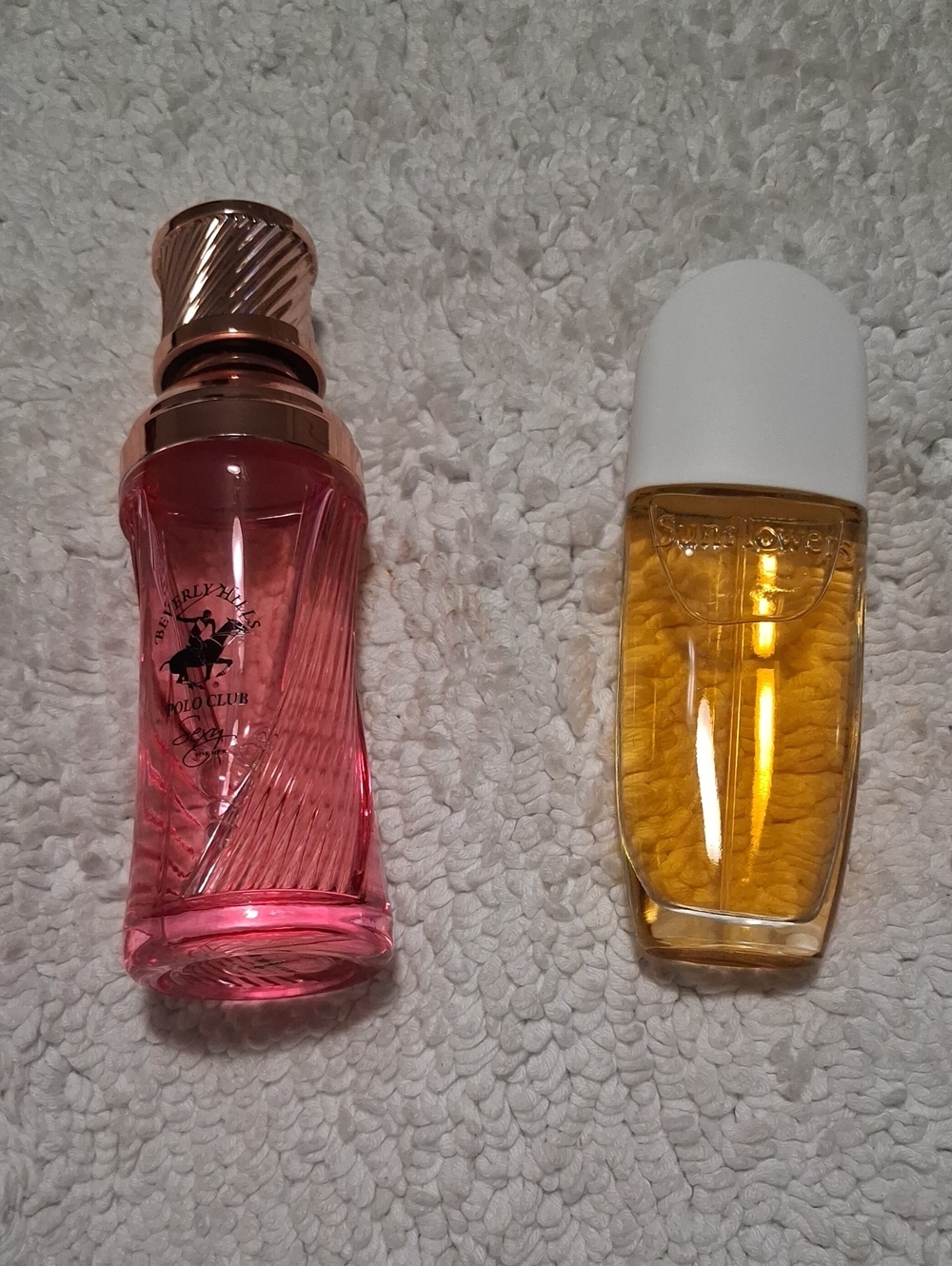 Beverly Hills Polo Club Pink Glass Fragrance Bottle with Rose Gold Cap